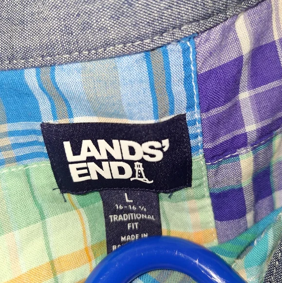 Lands End Men's Large 16-16 1/2 Traditional Fit - Picture 3 of 5